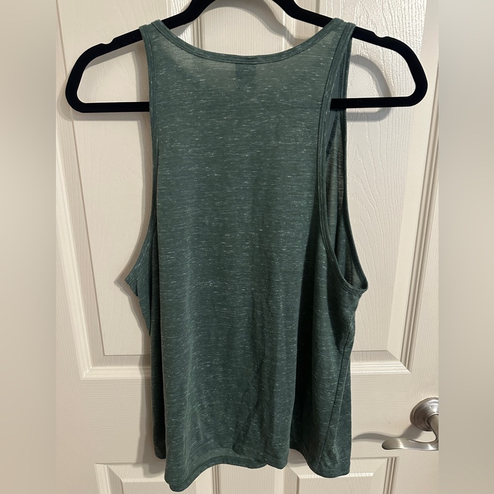 Victoria's Secret Sport Mesh Front V-Neck Tank Top, Heathered Green, Sz L - Picture 5 of 7